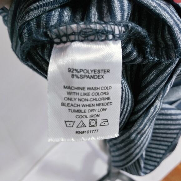 Lola by AFG Ruched Blue Gray Stripe Casual Athletic Dress S - Picture 5 of 8